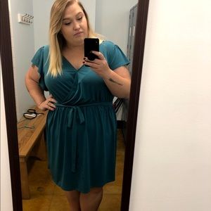 Ava & Viv Faux Wrap Dress with Low Back